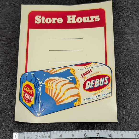 Other - Vintage Debus Bread Store Hours Advertisement White Bread
